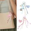Cute Bag Charm Pendant Keyring Heart Beaded Braided Rope Keychain Bag Charm for Backpack Purse Handbag Decorations