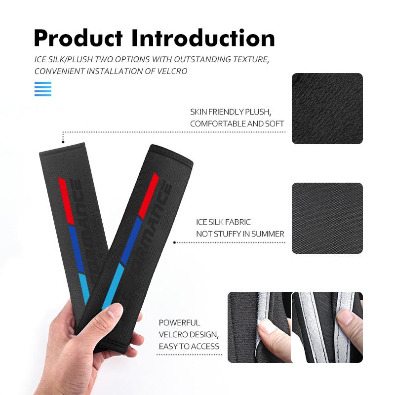 For BMW Car Styling Seat Belt Cover Comfortable Seatbelt Shoulder Strap Protector Pads M M2 M3 M4 M5 M6 E46 E90 E60 F30 E39 X1 Ir2
