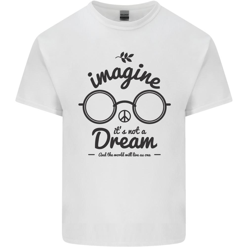 Imagine Its Not a Dream World Peace Hippy Mens Light Cotton T-Shirt Unisex T-Shirt XXL