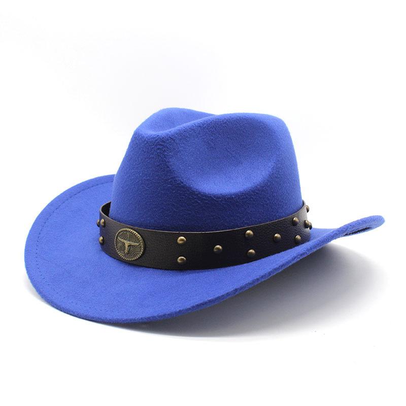 Western Cowboy Hat Woolen Felt Hat Men'S And Women'S Top Hat Outdoor Riding Hat
