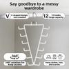 2Pcs Rotatable Double Sided Hanger 12 Hooks Laundry Hanger Metal V Shaped Hanger  Wardrobe