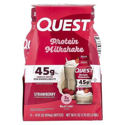 Protein-Milchshake, Erdbeere, 4 Flaschen, 414 ml (14 fl oz) Jeder