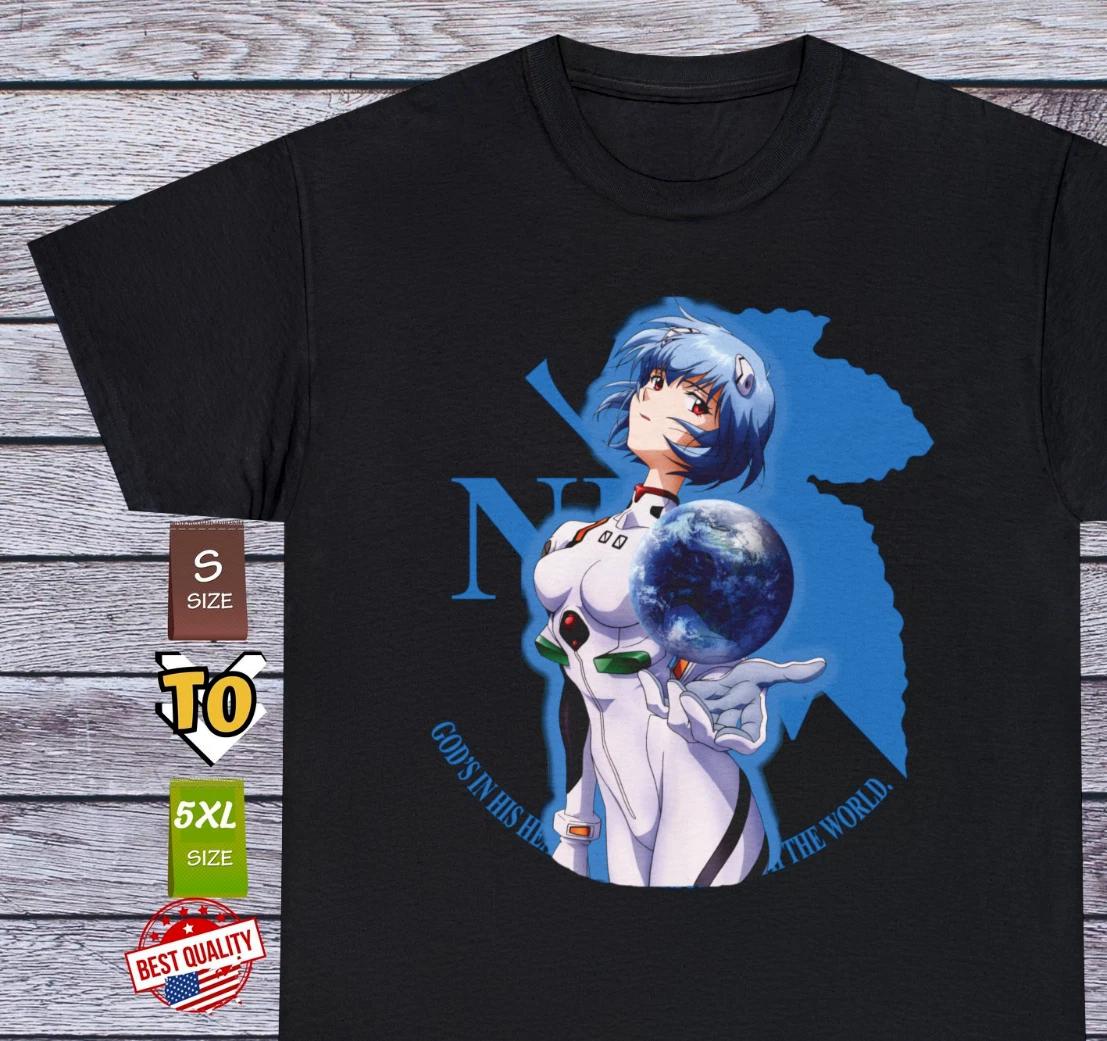 Rei T Shirt Eva Nerv Neon Genesis Evangelion Anime Japanese Tee Manga Cosplay S