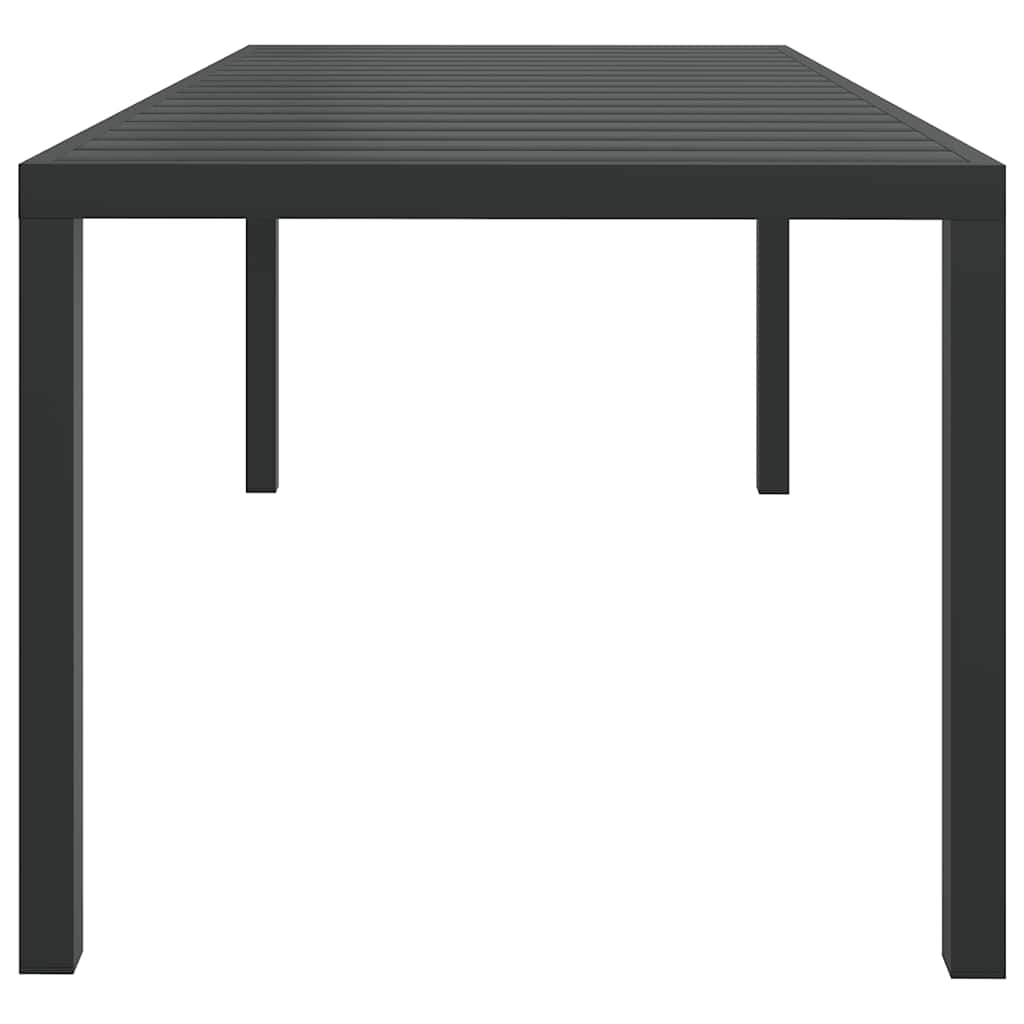 Garden Table Black 185 x 90 x 74 cm Aluminum and WPC