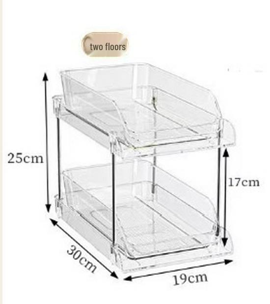 Luxury Double-Layer Pull-Out Cup Holder & Organizer: Kitchen Desktop Multi-Purpose Storage Rack.