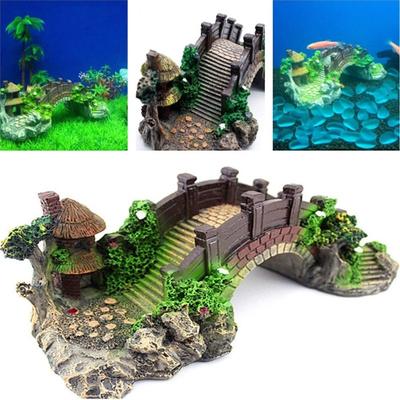 Résine Aquarium Décorations Pont Paysage Grotte à Poissons Arbre Ornements Aménagement Paysager Décor