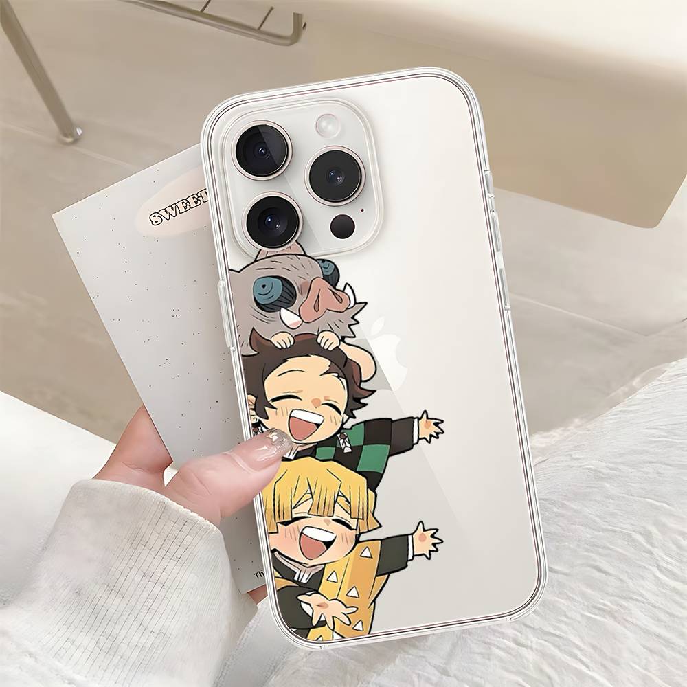 D-Demons S-Slayerds Phone Case For Iphone17 16 15 11 13 14 Pro Max 7 8 Plus X Xr Xs Max Se2020 12mini Transparent Cov