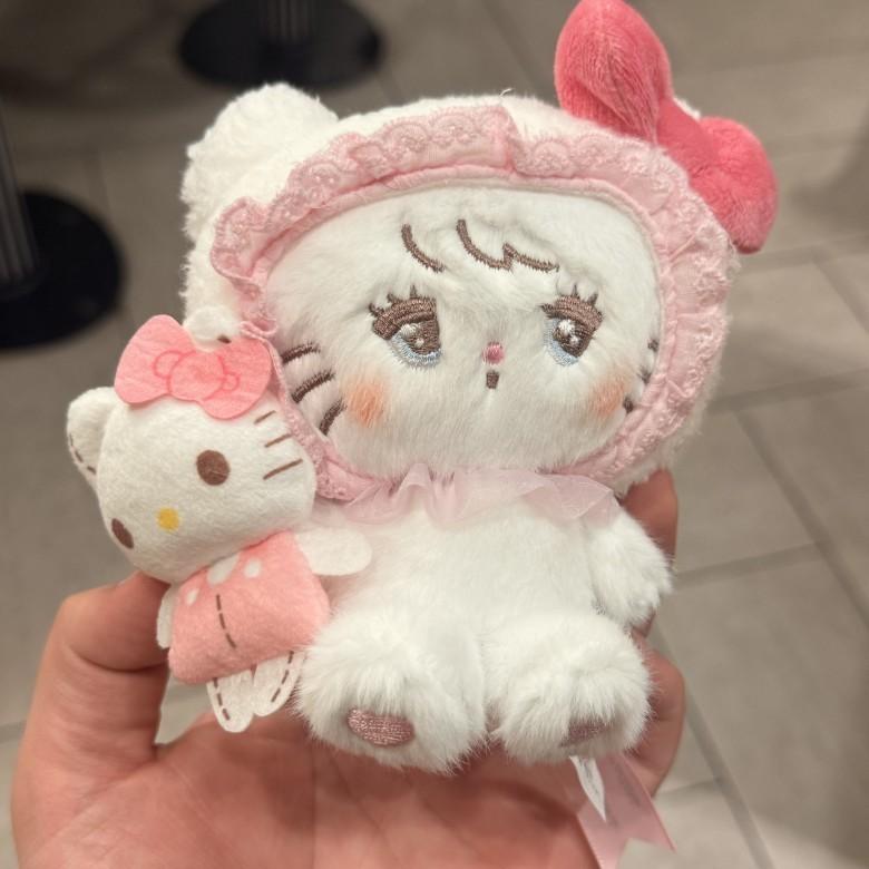 Hello Kitty Melody Cinnamoroll Kuromi Plush Keychain With Short Pile Fabric For Backpack Decoration