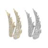 Full Crystals Feather Wing Brooch Vintage Designs Zinc Alloy Jewelry for Women Party Wedding Daily Accessories