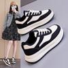 Korean Style Thick Sole Height Increasing Casual White Sneakers For Women