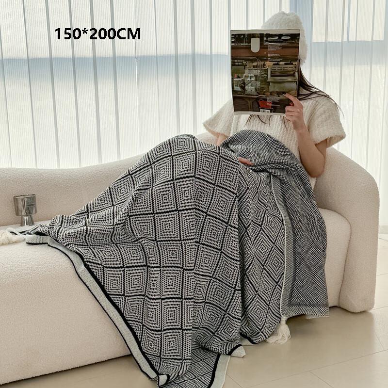 OEING Acrylic Cashmere-Feel Knitted Throw Blanket 150x200 CM