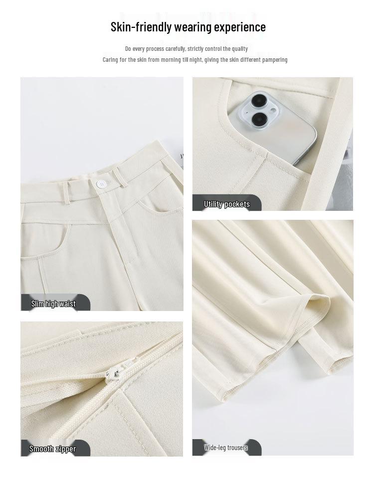 2026 Frühjahr/Sommer High Waist Schmal Geschnitten Weit Bein Bodenlang Hose