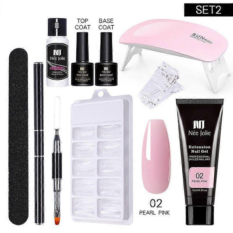 Poly UV Gel Kit All for Manicure Gel Nail Extension Set Slip Solution Builder Acrylic Gel Polish Nail Art Tool 10