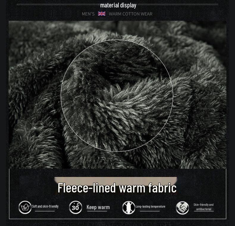 Pánská silná sametová bavlněná bunda s kapucí nadměrné velikosti pro podzim a zimu 2023 - Ležérní středně dlouhý kabát