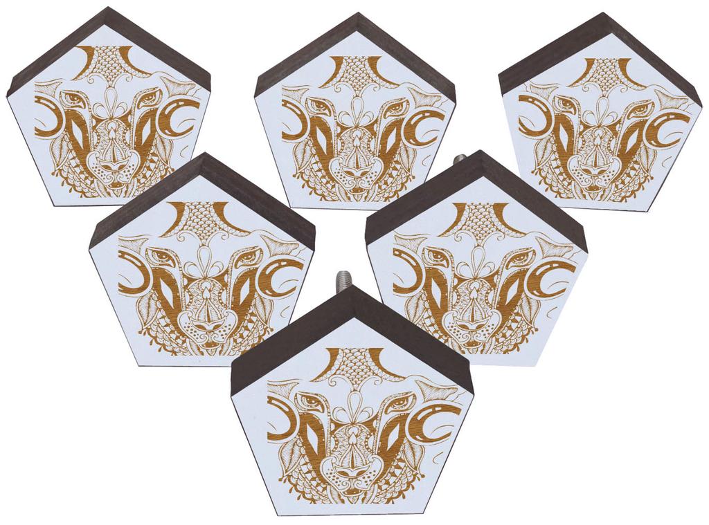 IBA Indianbeautifulart Brown Engraved Knobs Furniture Knobs Cabinet Drawer Pull Pack