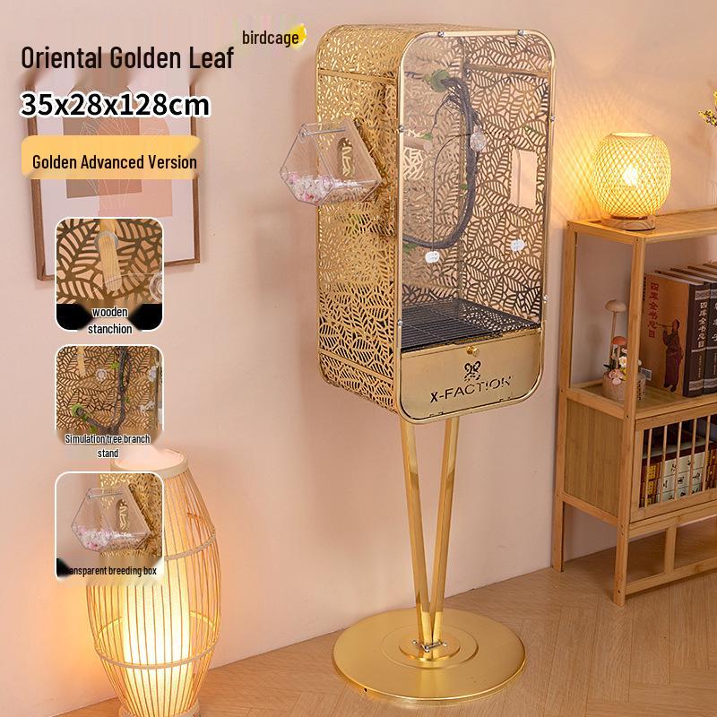 

Золотая Роскошная Птичья Вилла: Напольная клетка для попугая и кореллы