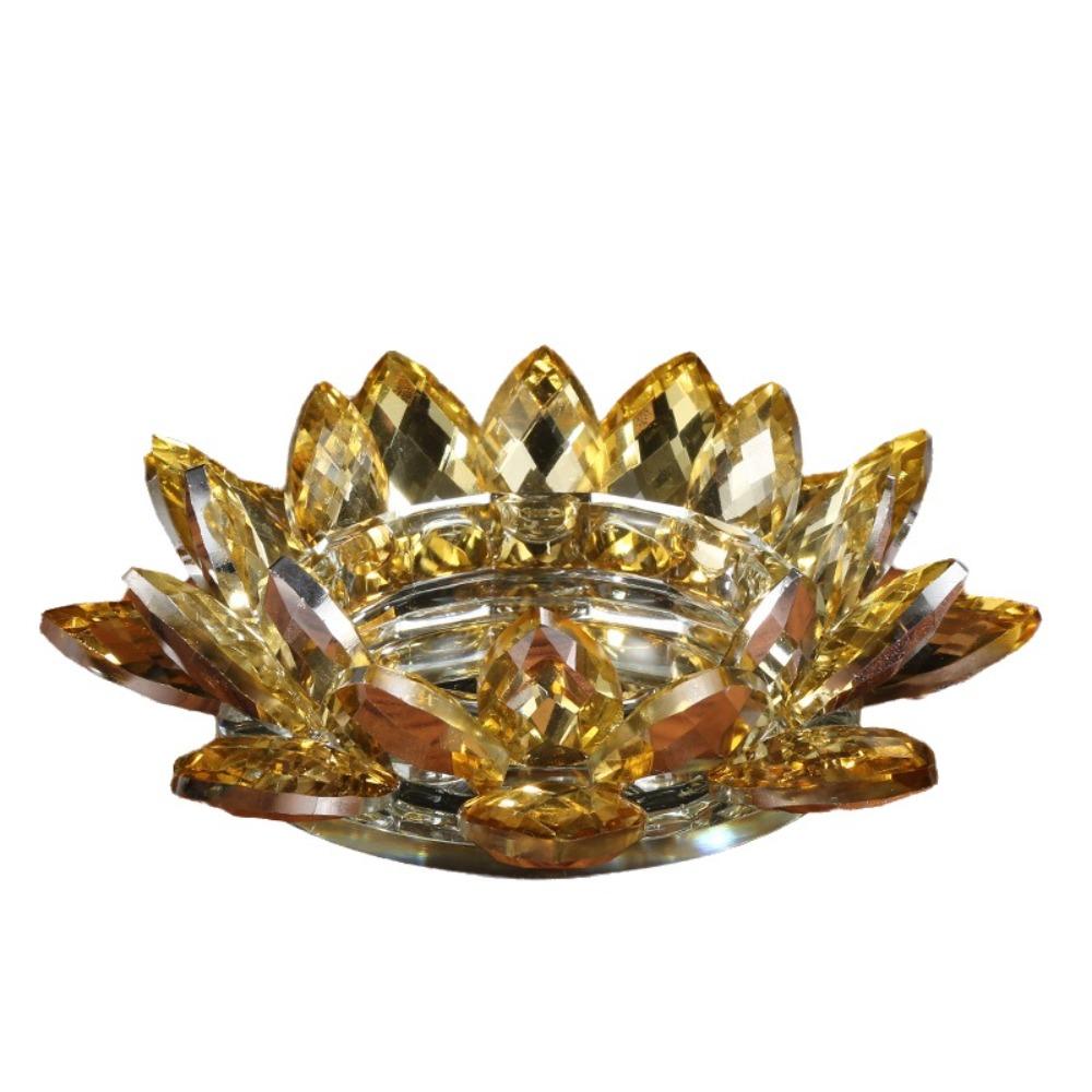 Thicken Lotus Candle Holder Colorful Crystal Lotus Candlestick Wedding Party Decor
