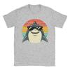 Shark with Sunglasses Animal Sharks Unisexs T Shirt  Novelty Tee Shirt Short Sleeve Round Collar TShirts Cotton Printed Clothes