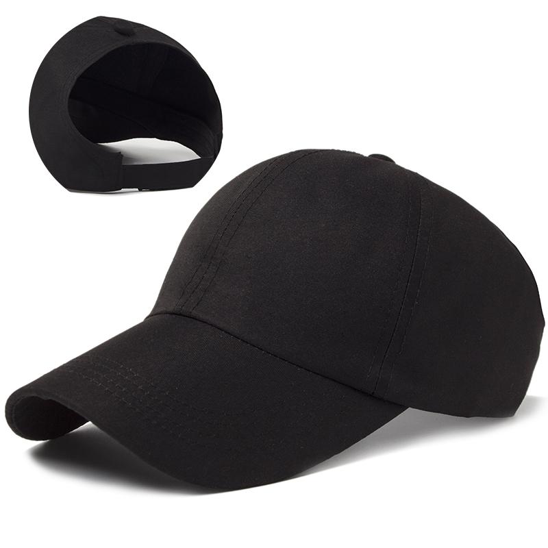 Casquette de baseball queue de cheval haute pour femmes Mode été Décontracté Chapeau de soleil Sports de plein air Course Golf Tennis Casquettes pour femmes (as the picture,54-59CM) black