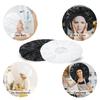 Two-Piece Extra-Large Waterproof Bath Cap Set, Reusable for Long Hair, Thick Curls, and Braided Styles (Black + White)
