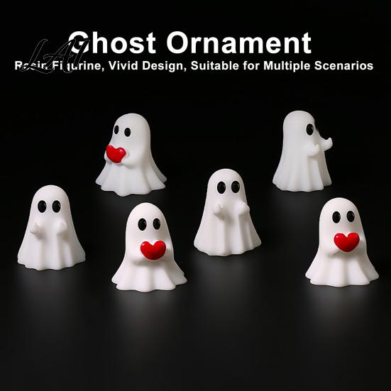 Funny Ghost Gifts for Friends 3Pcs Mini Figurines Halloween Decorations Resin Middle Finger And Decor Tiered Trays Heart Ornaments Tabletop