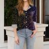 Women's Shirt Blouse Print Button Long Sleeve Casual Basic Shirt Collar Regular Top