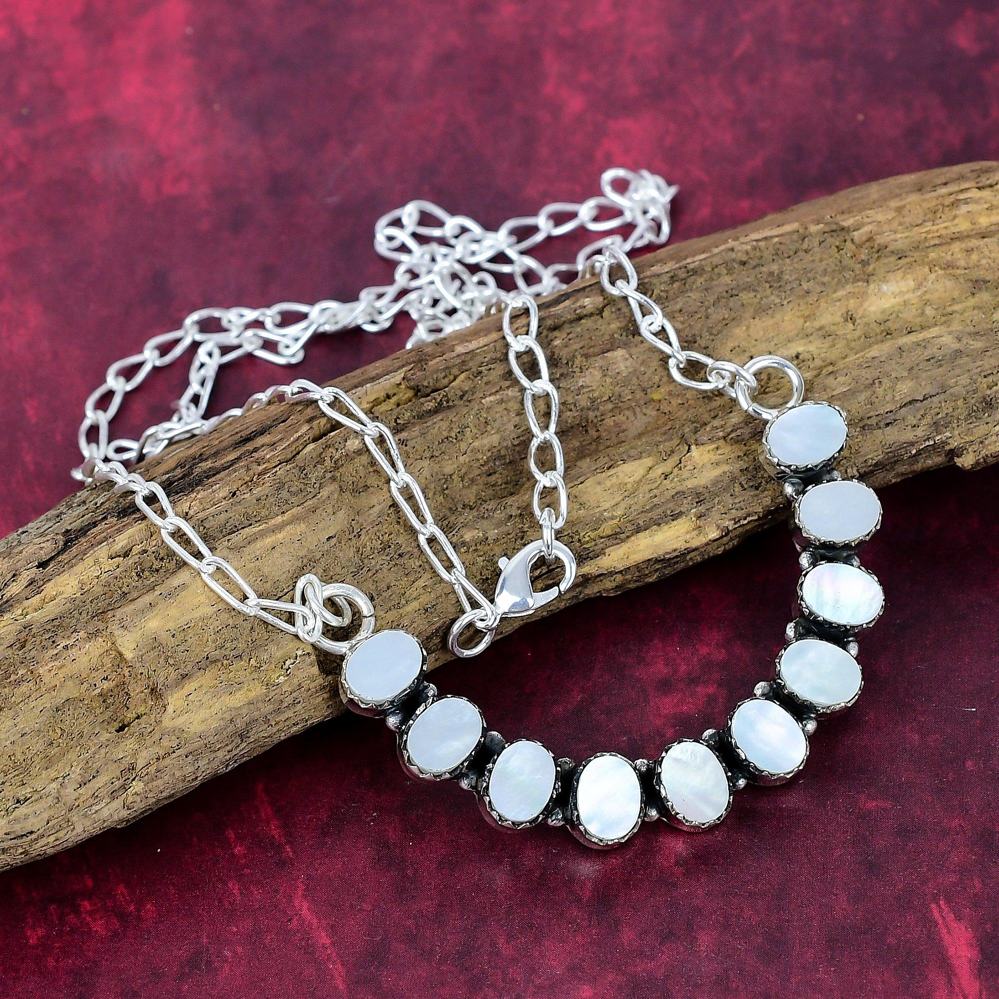 

Ожерелье из перламутра и драгоценных камней ручной работы, ожерелье из стерлингового серебра 925 пробы, антикварное украшение, подарок для любви