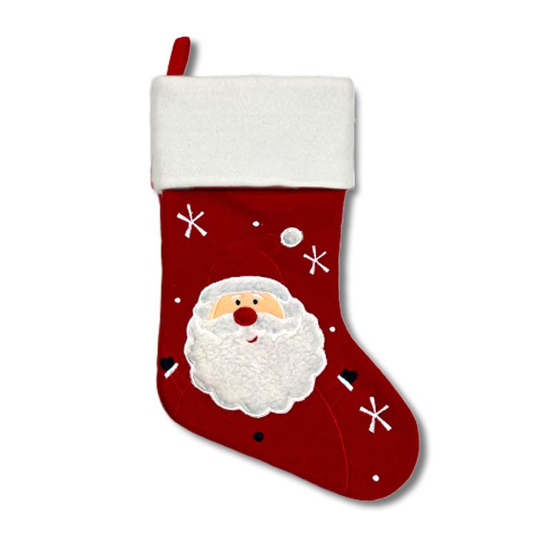 Christmas stockings Santa Claus snowman elk red cartoon Christmas gift stockings decorative candy bag