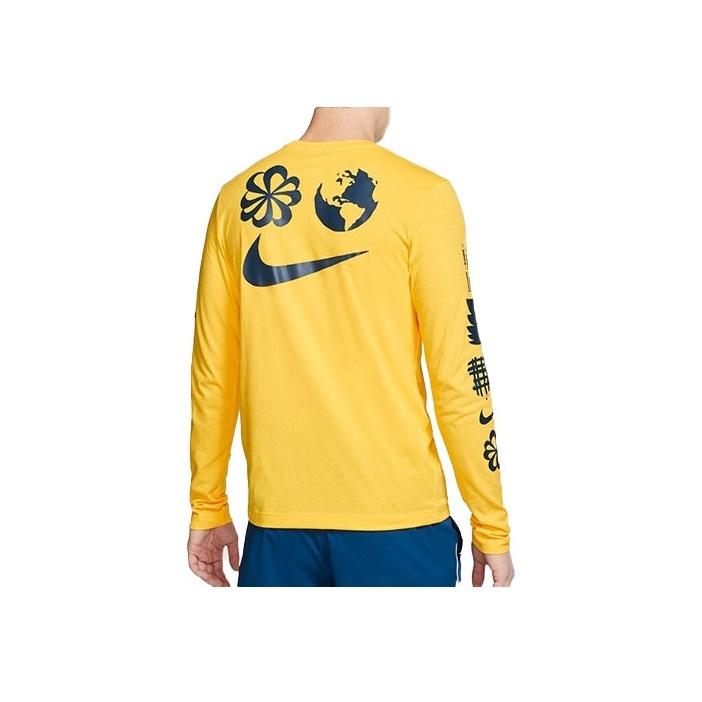 Nike Quick-Dry Casual Running Long Sleeve T-Shirt Men Tops Yellow BV7831-703