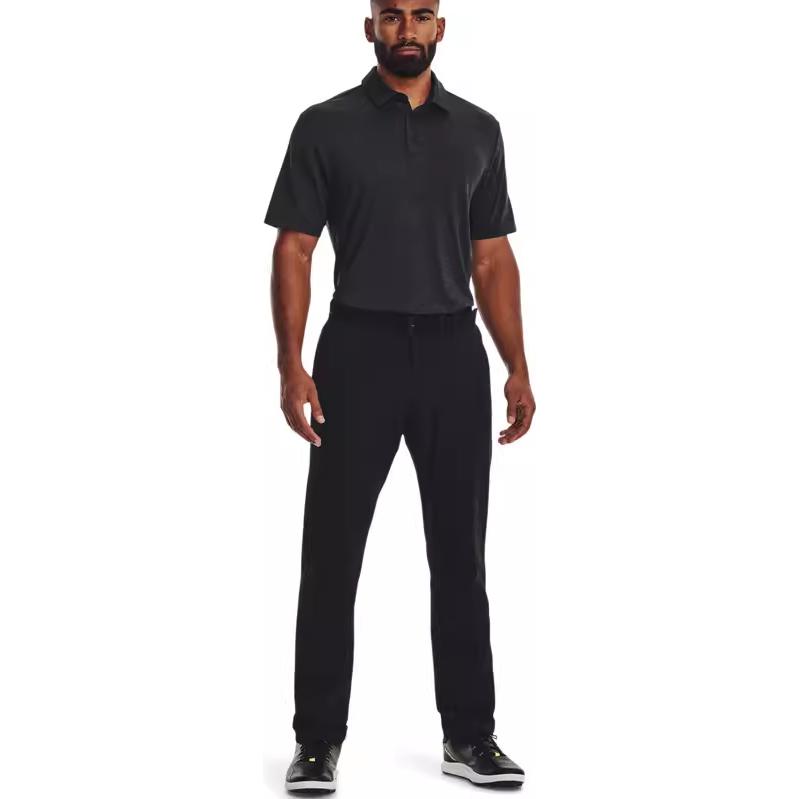 Under Armour Polo Shirts Men's Black Polo Collar Moderate Straight Fit 1378673-001