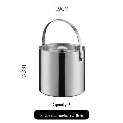ZISIZ 3L Insulated Champagne Ice Bucket with Handle