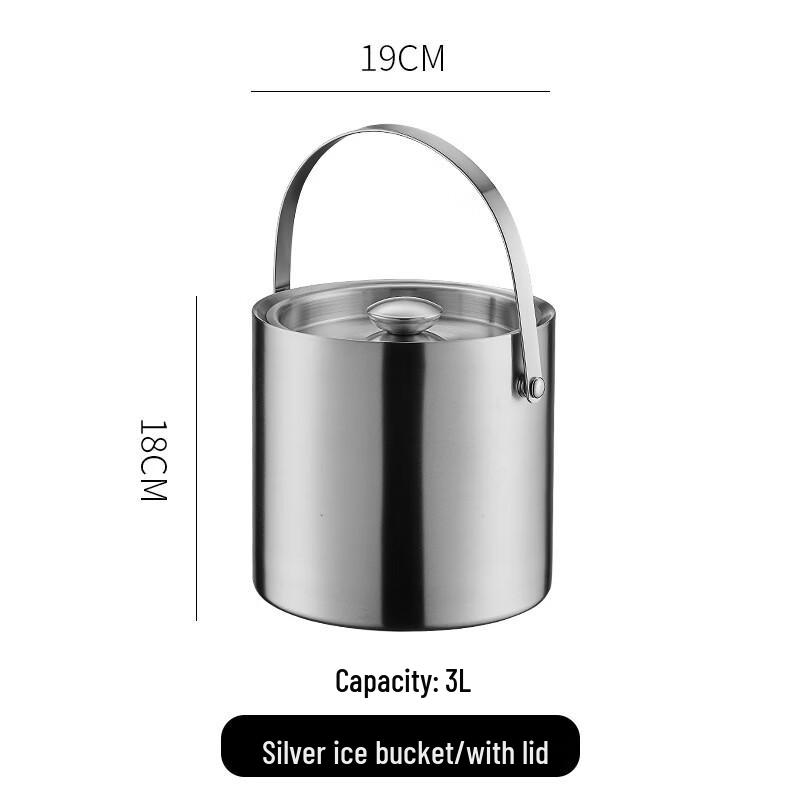 ZISIZ 3L Insulated Champagne Ice Bucket with Handle
