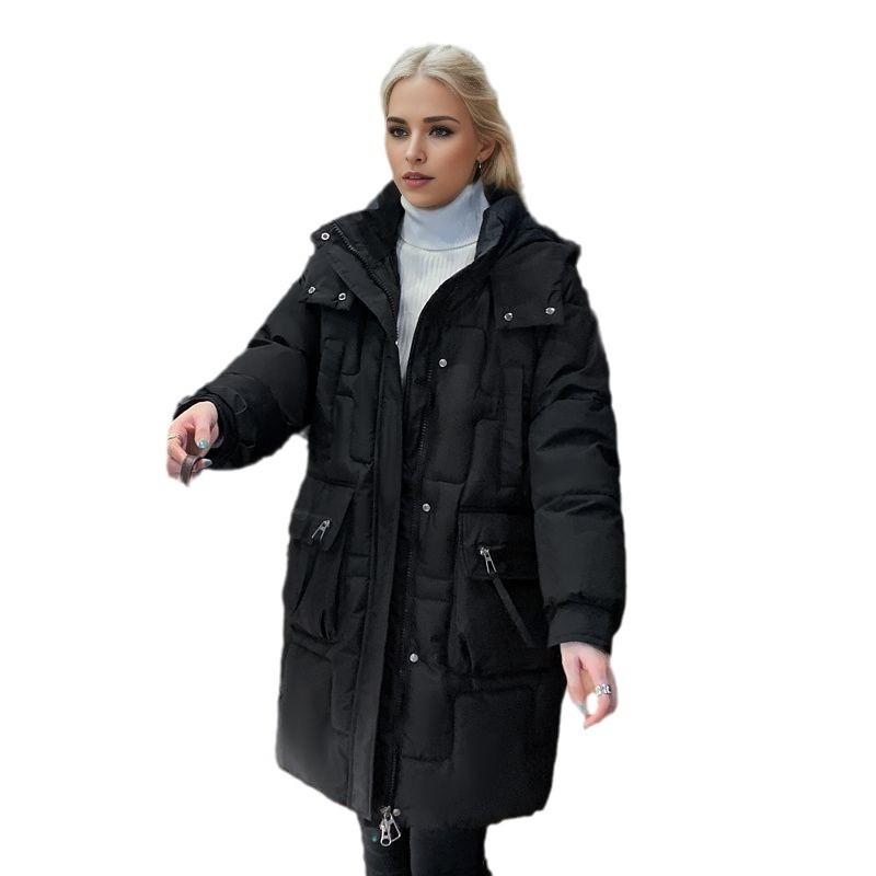 medium and long cotton-padded clothes, enlarged and thickened -padded jackets, loose bread clothes, winter knee-thick cotton-padded clothes
