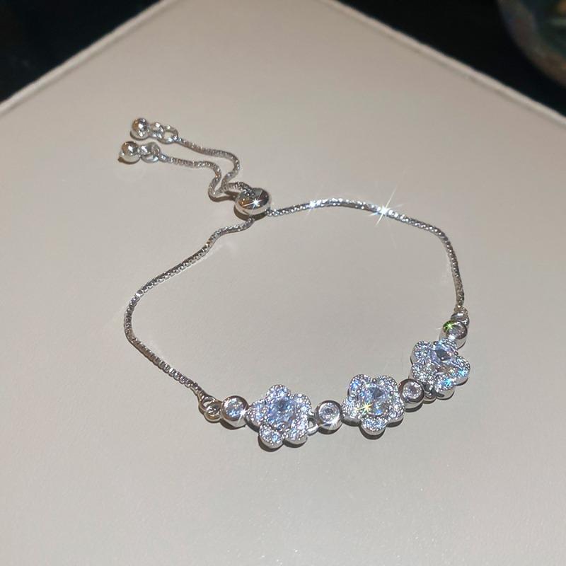 Super flash zircon flower mango bracelet light luxury high sense daily fashion versatile bracelet design sense niche jewelry