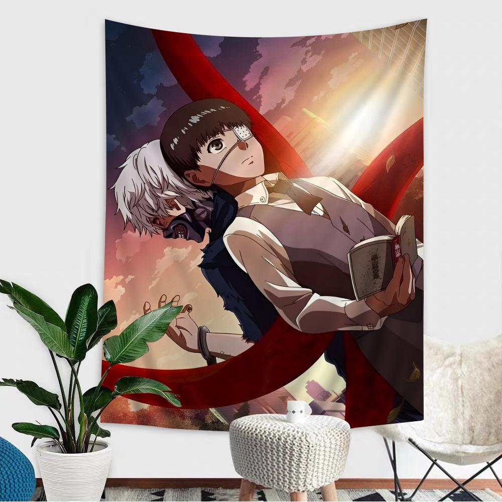 Tokyo Ghoul Cartoon Tapestry Hippie Flower Wall Carpets Dorm Decor Art Home Decor