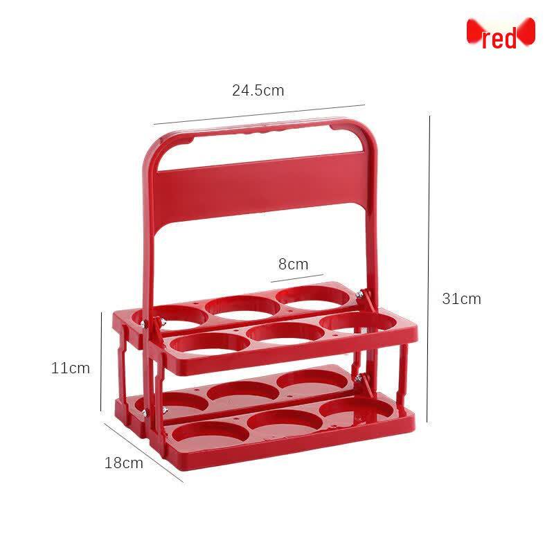 Qiwei Foldable Plastic 6-Bottle Beer Carrier Basket