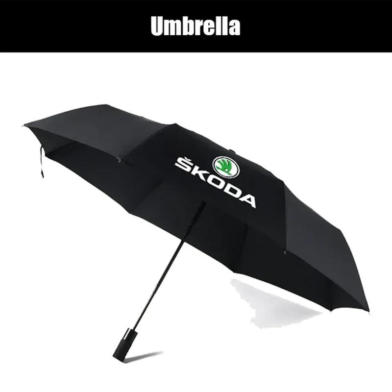BAUO3 for Skoda Car Sunshade Portable Automatic Folding Umbrella Rapid Kamiq Superb Octavia Kodiaq Fabia Enyaq Vision Auto Accessories