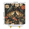 Frog and Mushroom Garden Shower Curtain  Whimsical Design with Earthy Colors,Colorful Fungi & Leaves, Machine Washable Polyester