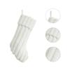 Plush Christmas Stocking Soft Faux Fur Vertical Channel Design Hanging Loop Holiday Decoration for Home Fireplace Mantel