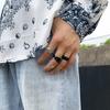 Exaggerated Men's Ring Simple Minimalist Style Geometric Irregular Ring Set Fashion Punk Tail Ring