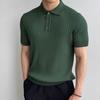 Camiseta de Punto de Manga Corta Camisa Polo para Hombre Verano Top Casual de Alta Gama Moda Solapa