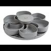 6 Compartment Rotating Serving Tray BPA Free Snacks Fruit Candy Platter For Home Party Kitchen Countertop