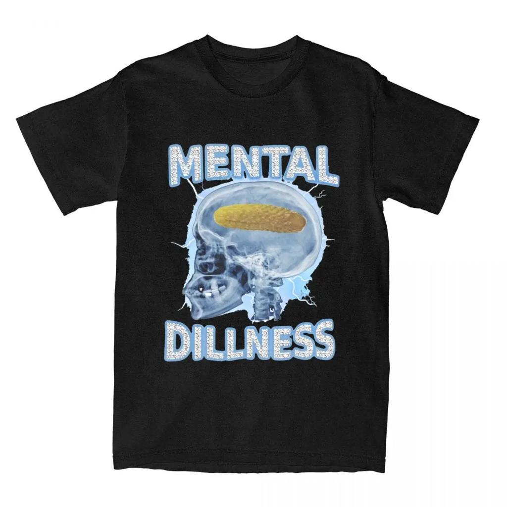Männer Frauen Psychische Erkrankung Lustig Psychische Gesundheit Schädel Meme T-Shirts Merch Dillgurken Meme T-Shirt Kleidung T-Shirts