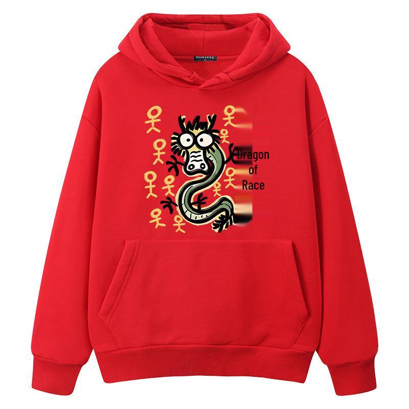 2026 Year of the Horse Red Lucky Unisex Hoodie - Creative Text Design M