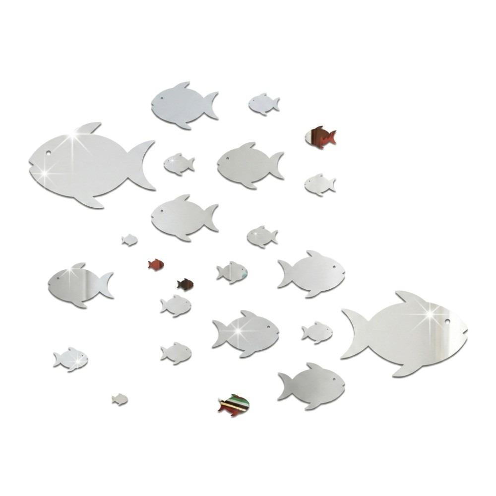 

Frameless Fish School Wall Stickers Acrylic Novel Wall Sticker Modern Wall Sticker Wall Decoration
