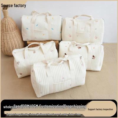 Embroidered Large-Capacity Boston Mommy Bag - Travel, Shoulder, Crossbody, & Mother-Baby Storage Bag