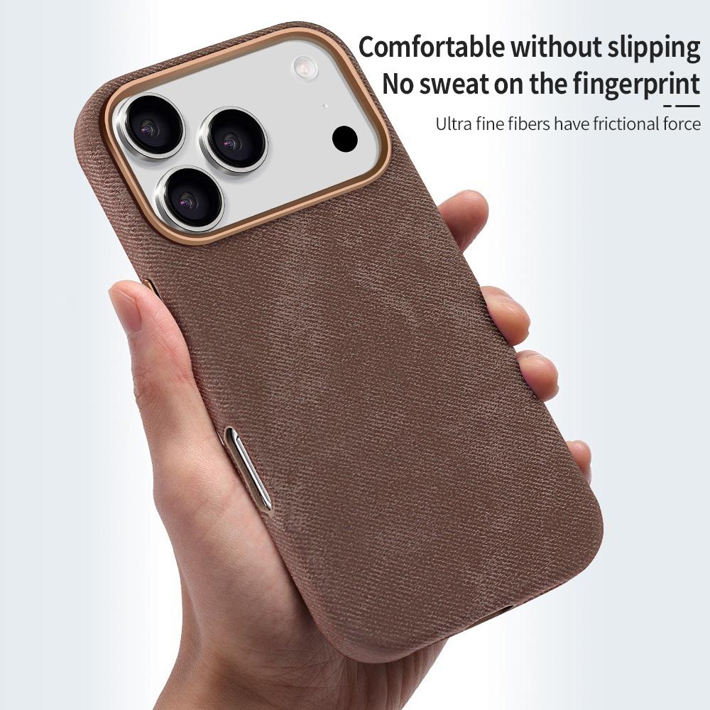 Magsafe Original For iPhone 17Pro Max Magnetic Cowboy Texture Leather Wireless Charging Phone Techwoven Case for iPhone 17Air 16 14 13 Pro Max 15 Plus