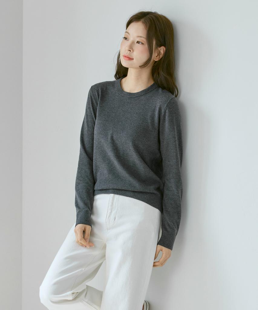 210EDIT Unisex Cashmere Blended Down Round [Charcoal]_Zz5Sw010