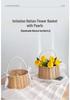 Imitation Rattan Pearl Handheld Flower & Fruit Basket