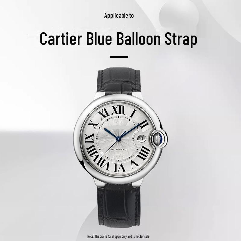 Blue Balloon Uhrenarmband aus echtem Leder für Damen und Herren, wasserdicht, hochwertiges Rindsleder, konvexe Oberfläche
